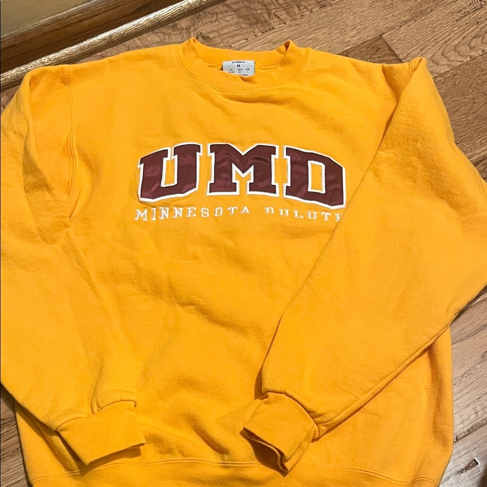 Champion Yellow UMD Men's Crewneck Sweater
